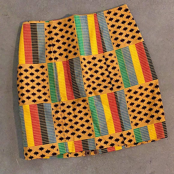 Custom Made African Print Short Skirt - Picture 1 of 5